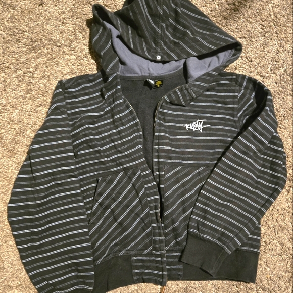 Rusty Other - Rusty black & gray thick kids hoodie szS